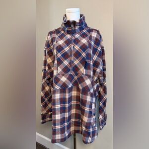 We The Free, Free People Multicolor Plaid Half Zip Tunic